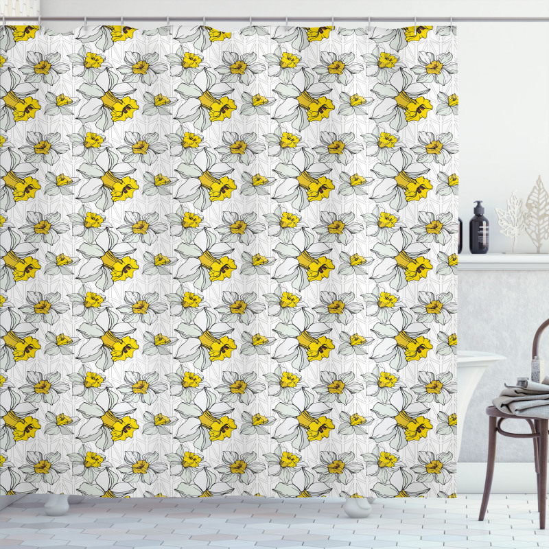 Blooming Narcissus Shower Curtain