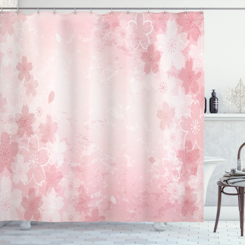 Cherry Blossom Floral Art Shower Curtain