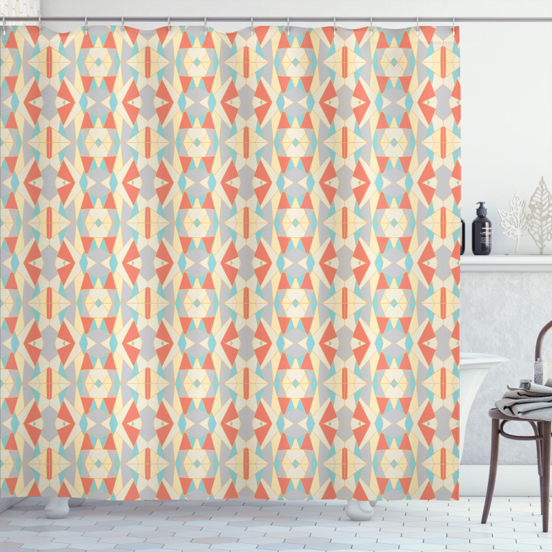 Soft Mosaic Geometric Art Shower Curtain