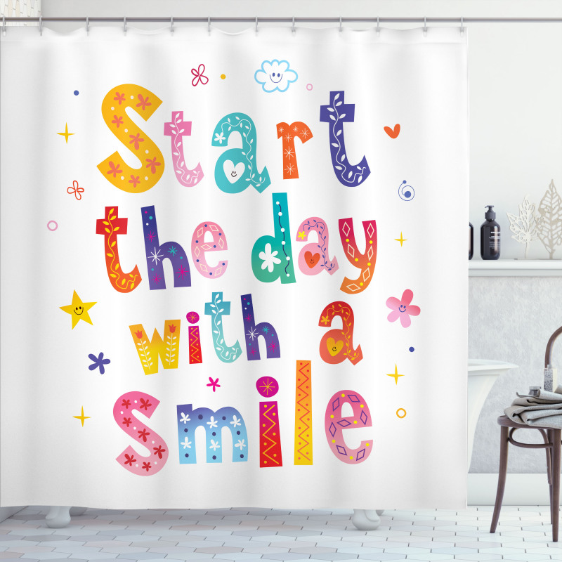 Start the Day with a Smile Shower Curtain