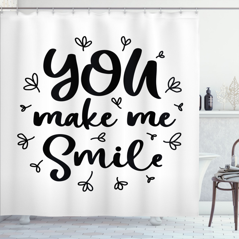 Hand Drawn You Make Me Smile Shower Curtain