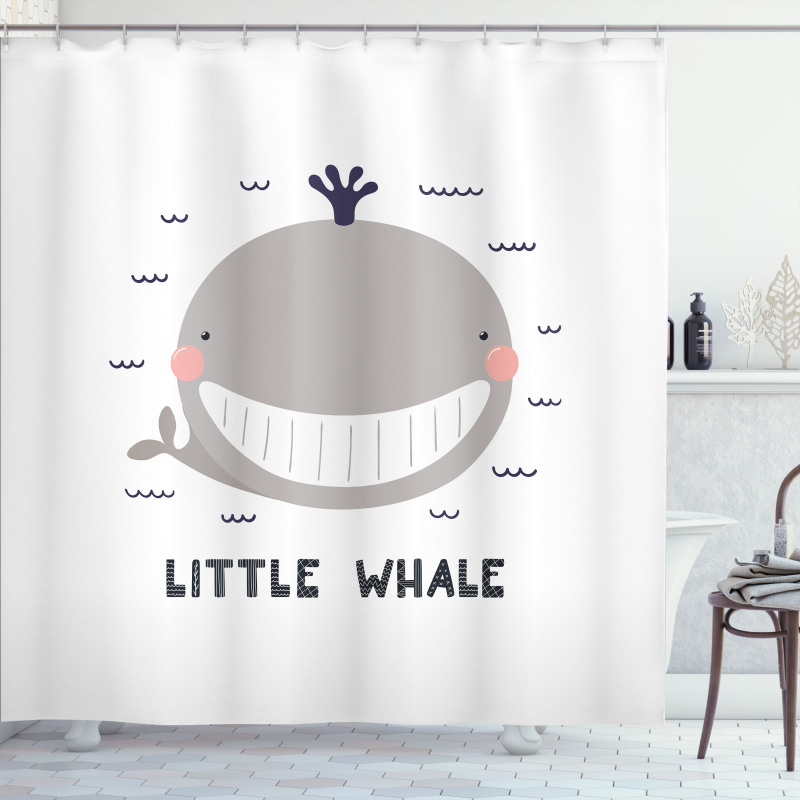 Big Mouth Little Whale Design Shower Curtain