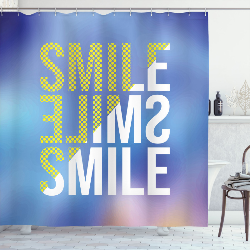 Modern Design Positive Word Shower Curtain