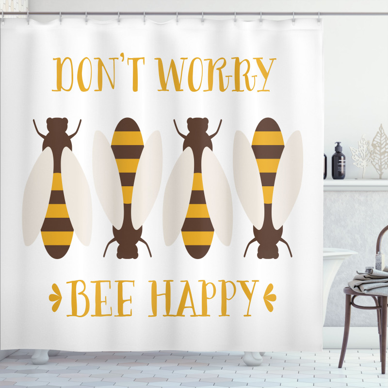 Don't Worry Bee Happy Shower Curtain