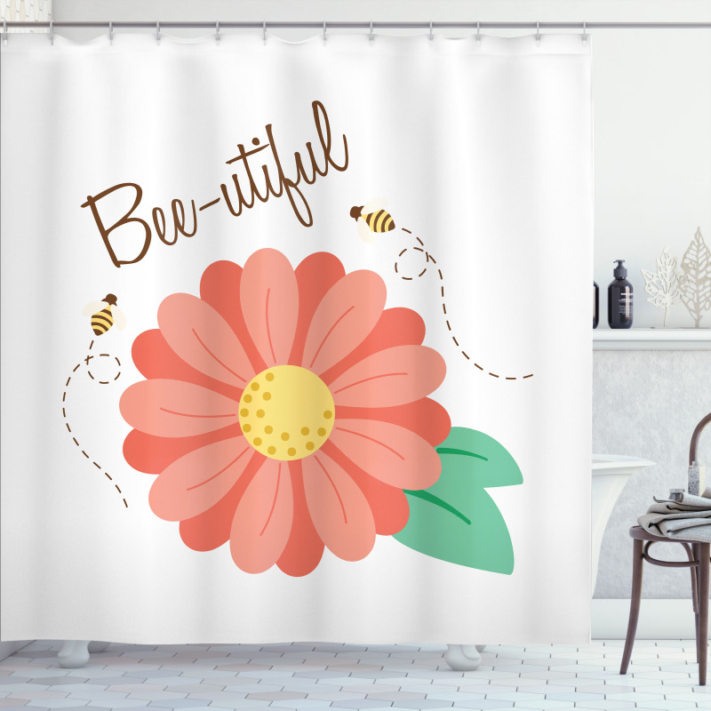 Bee-utiful Floral Scene Shower Curtain