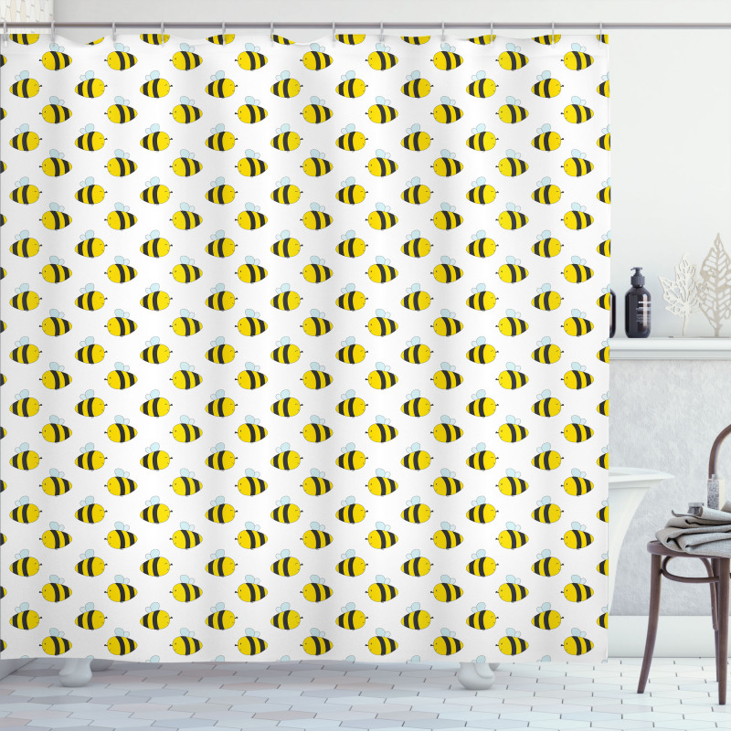 Graphical Flying Insects Shower Curtain