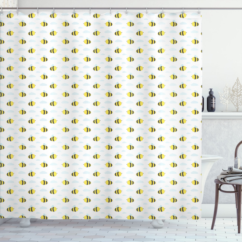 Stinging Animals Clouds Shower Curtain