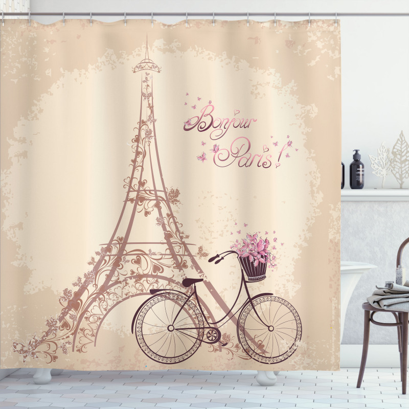 French Eiffel Tower Shower Curtain