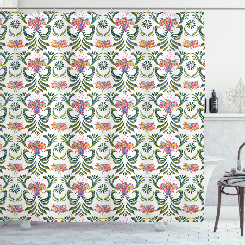 Ivy Ukrainian Folk Style Shower Curtain