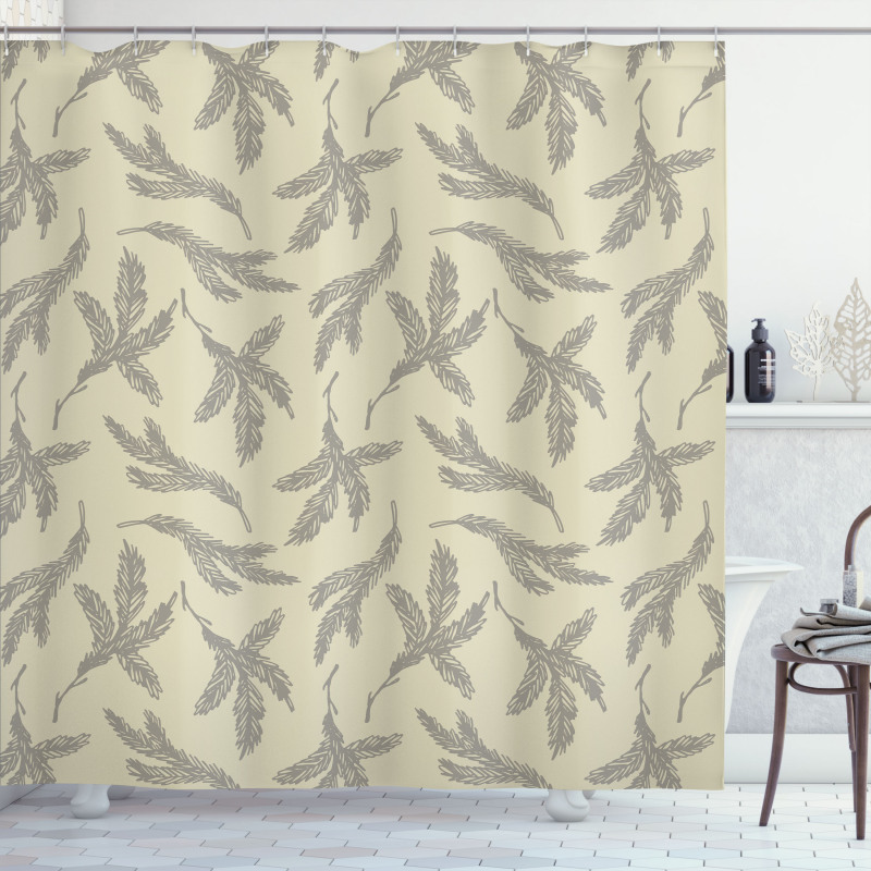 Fir Tree Branches Elements Shower Curtain