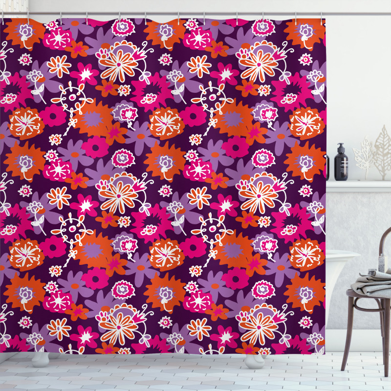 Spring Flowers Retro Style Shower Curtain