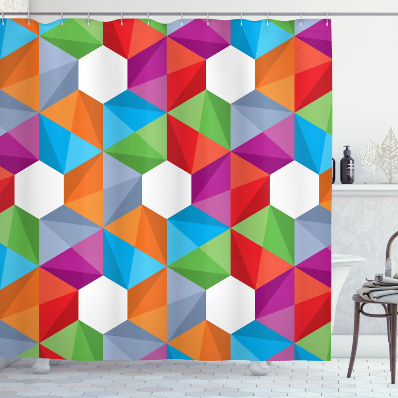 Retro Mosaic Triangle Shower Curtain