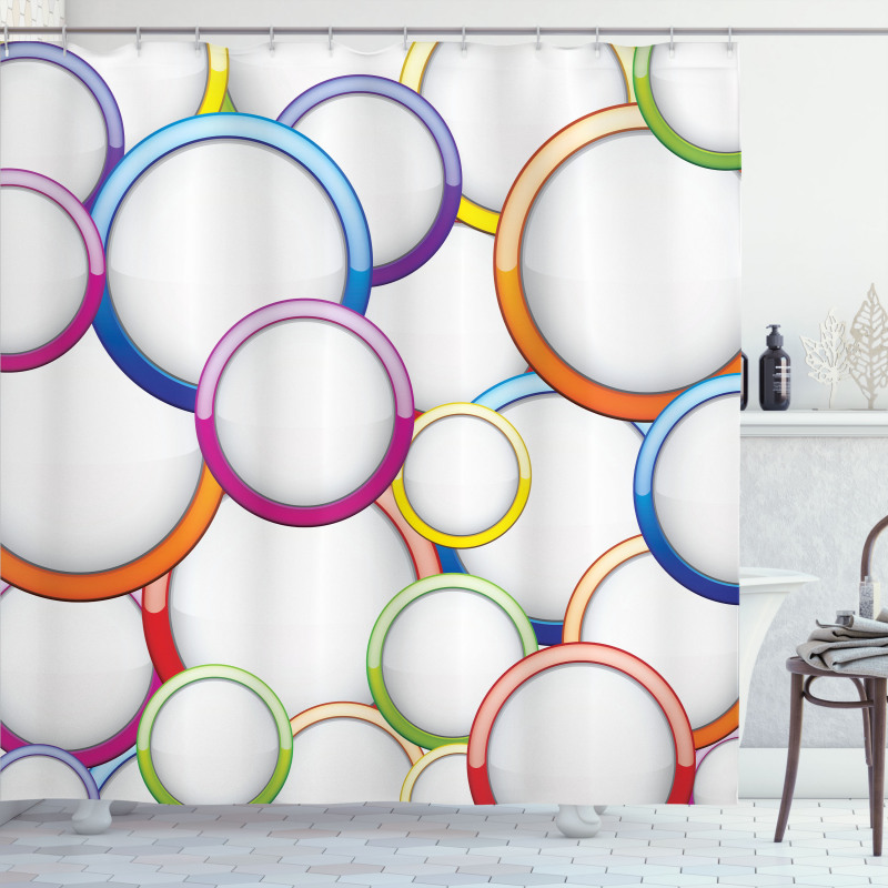 Circles Rounds Pattern Shower Curtain