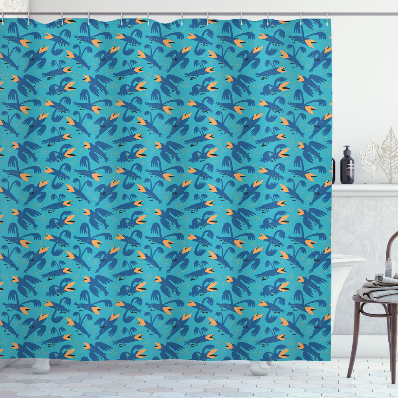 Surreal and Whimsical Birdies Shower Curtain
