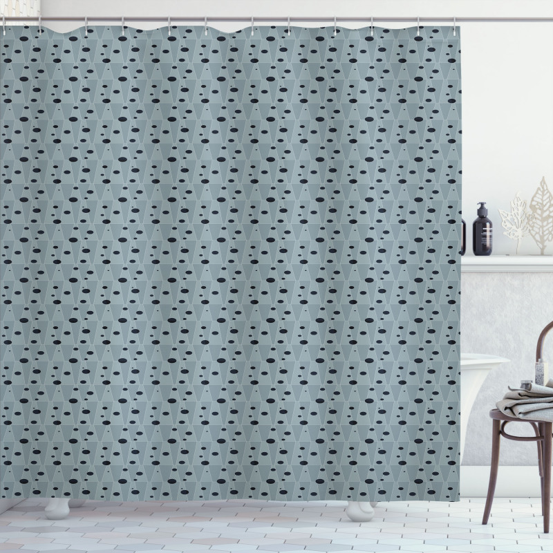 Modern Ovals and Triangles Shower Curtain