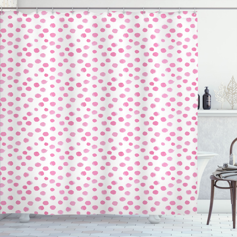 Brushstroke Soft Polka Dots Shower Curtain