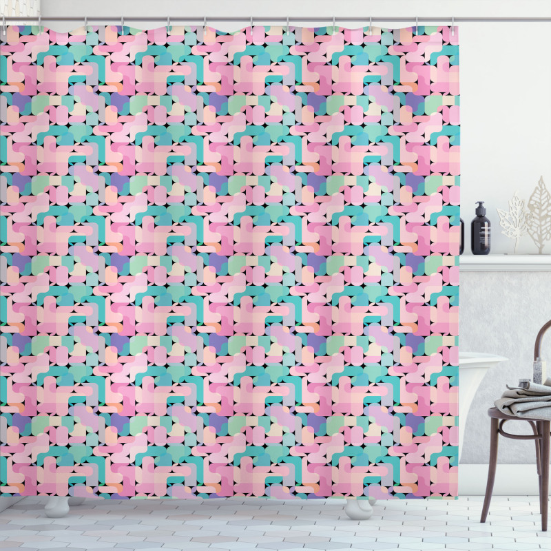 Modern Complex Polygons Shower Curtain