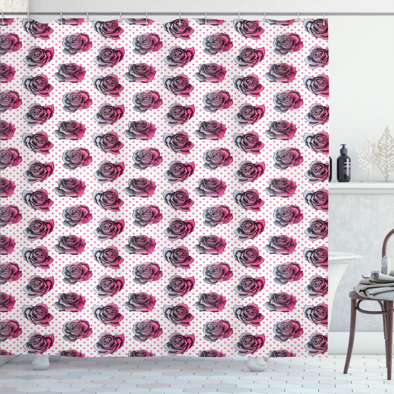 Detailed Roses Art Shower Curtain