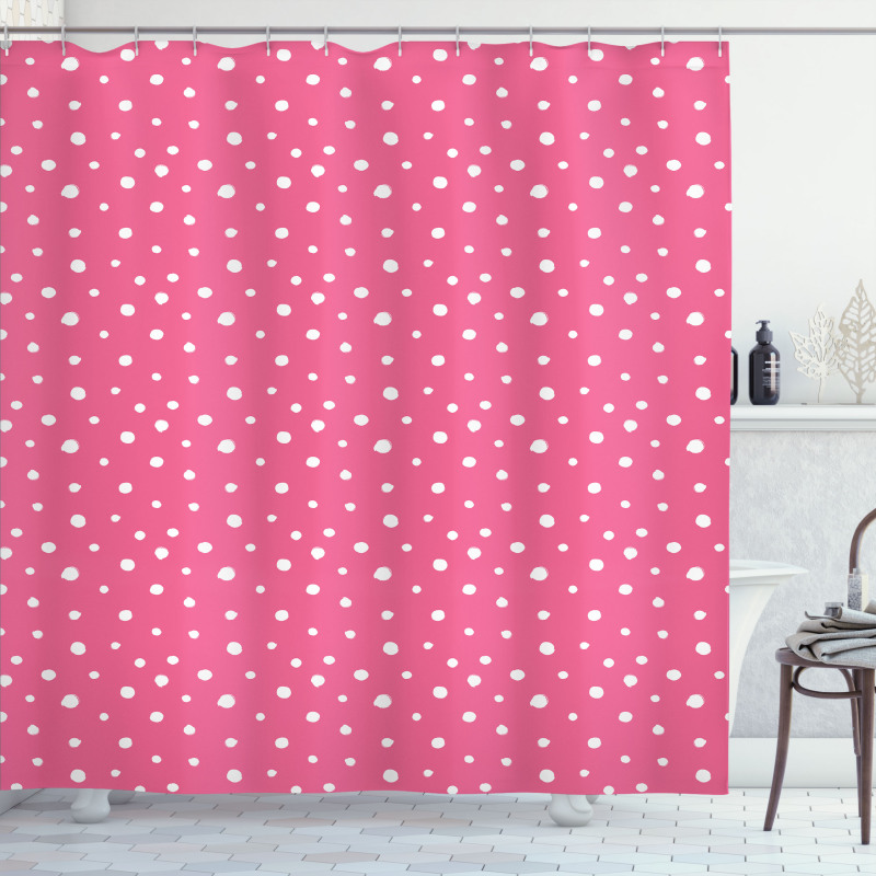 Grunge Drawn Rounds Shower Curtain