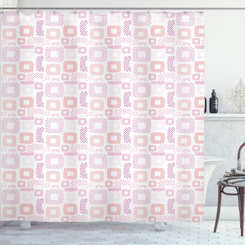 Dots Squares Art Shower Curtain