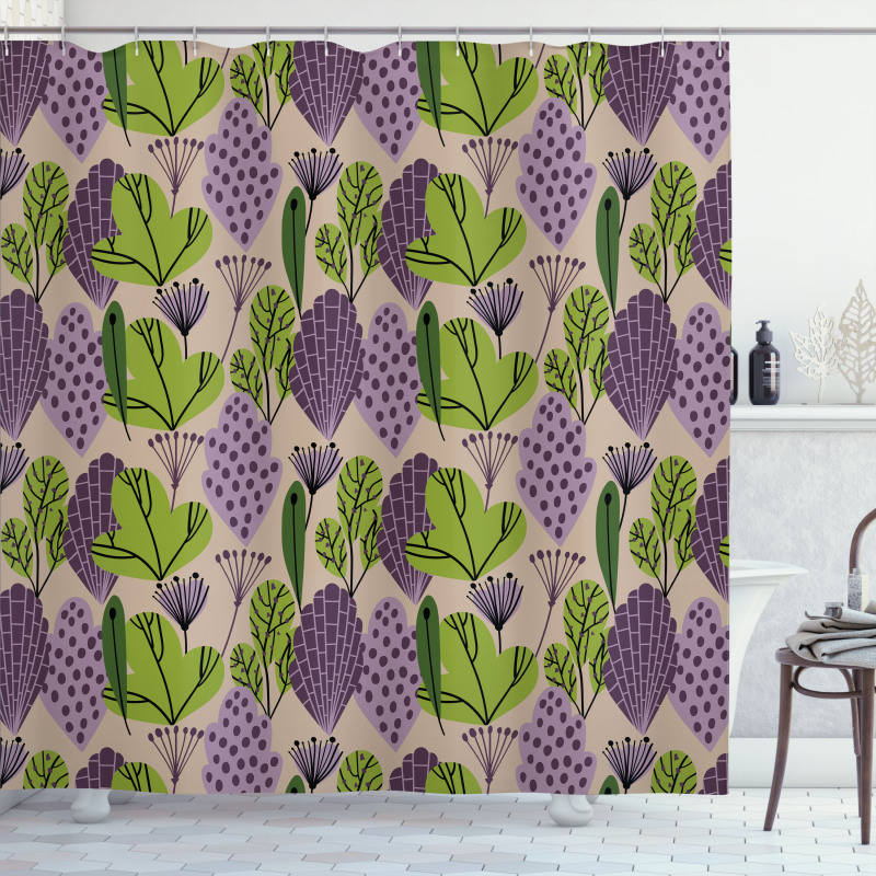 Abstract Leaves Garden Shower Curtain