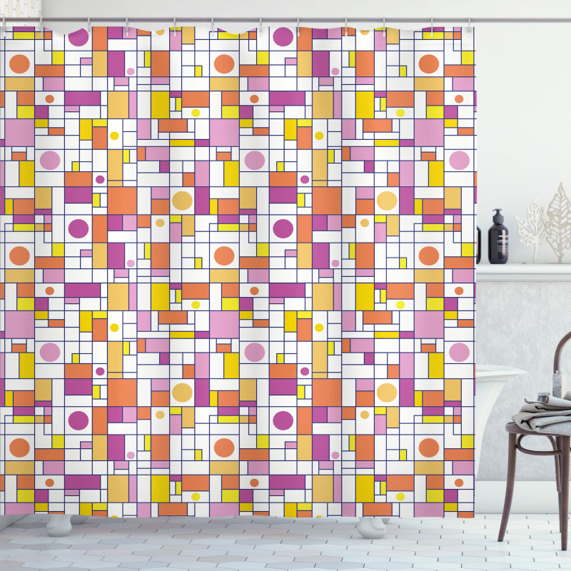 Rectangles and Rounds Shower Curtain