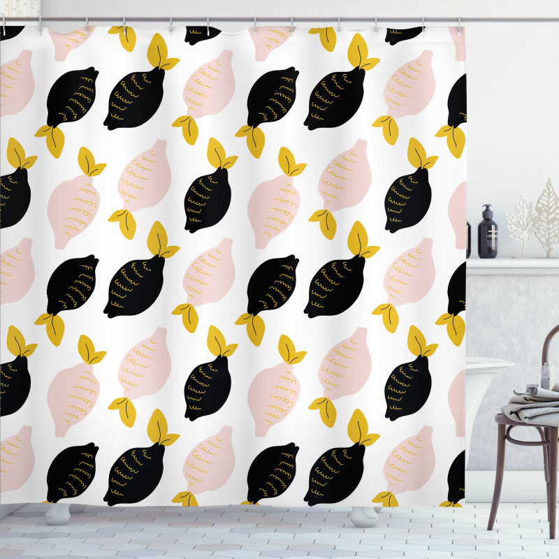 Abstract Colored Citrus Fruit Shower Curtain