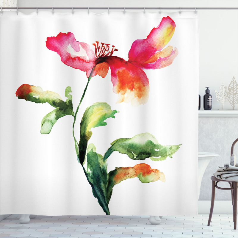 Flowering Poppy Shower Curtain