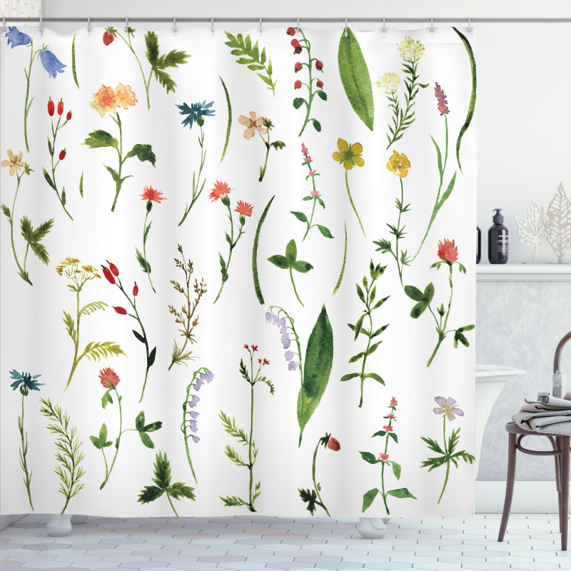 Flowers Weeds Shower Curtain