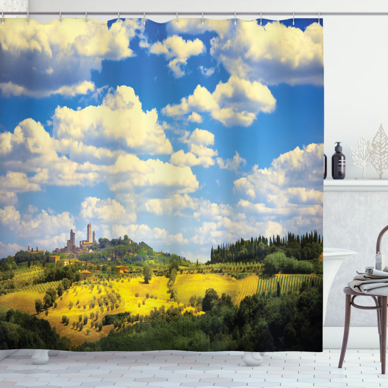 Historic Village Scenery Shower Curtain