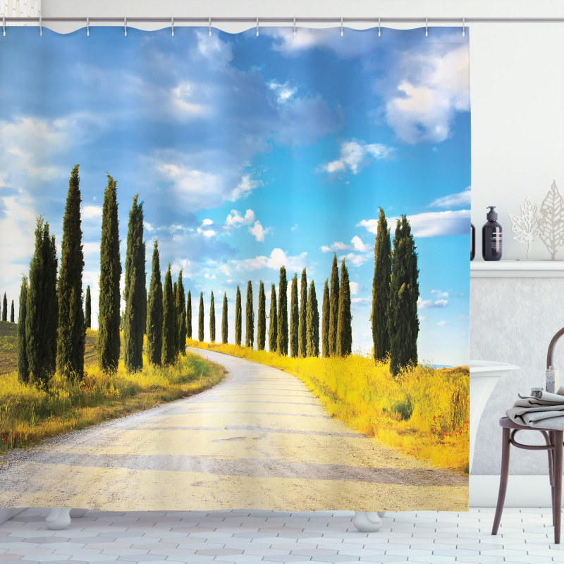 Mediterranean Trees Shower Curtain