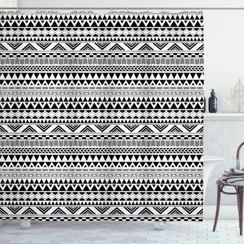 Aztec Inspired Shapes Shower Curtain