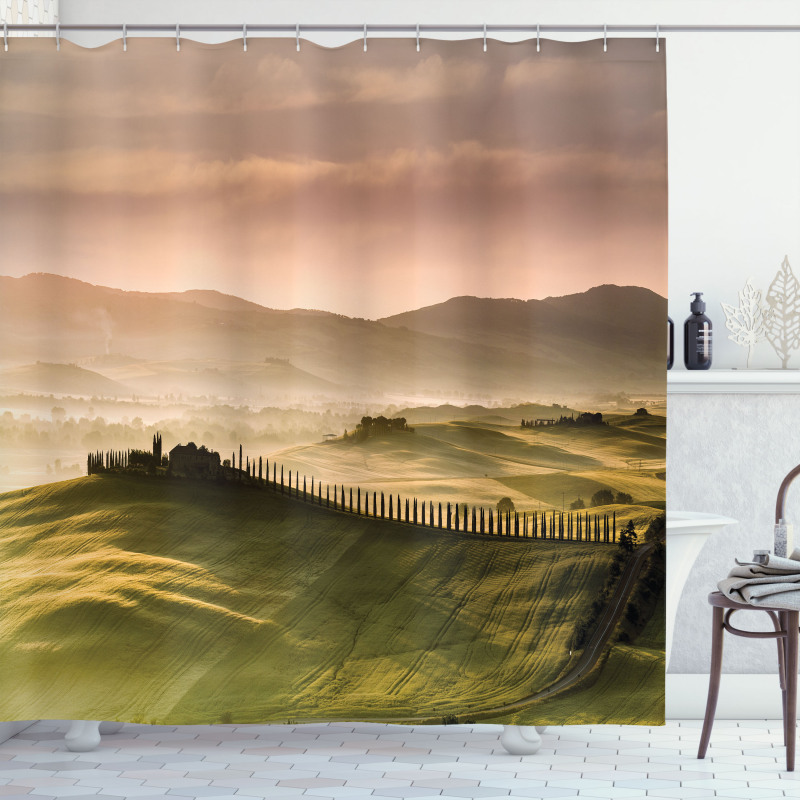 Trees Meadows Countryside Shower Curtain