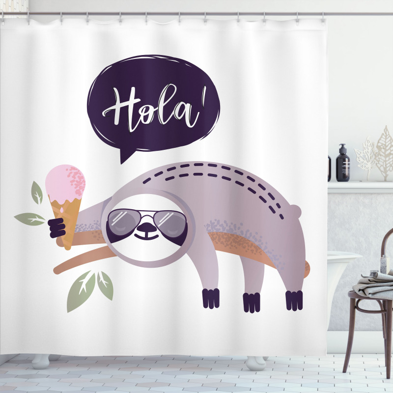 Hola Ice Cream Chilling Shower Curtain