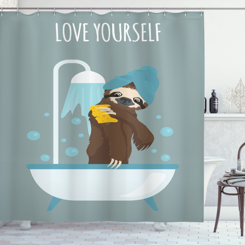 Bathing Lazy Animal Shower Curtain