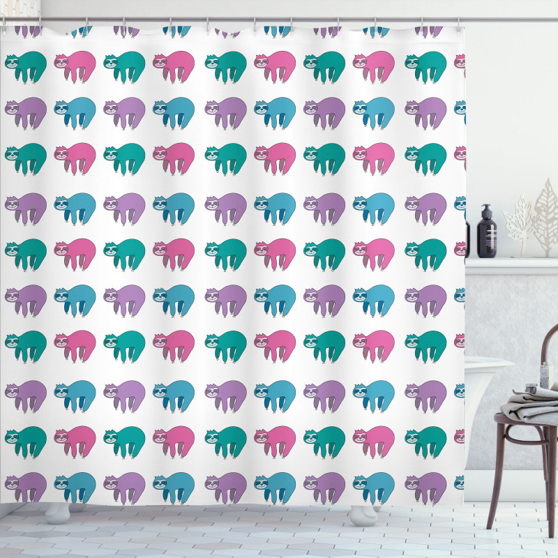 Rhythmic Lazy Animal Shower Curtain