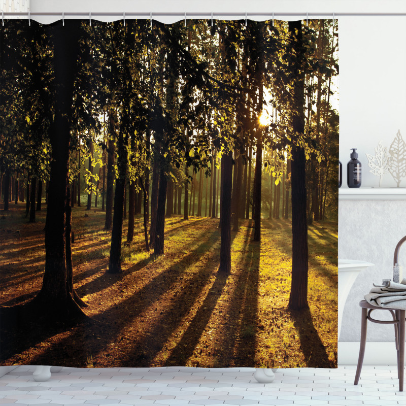 Summertime Forest Tree Shower Curtain