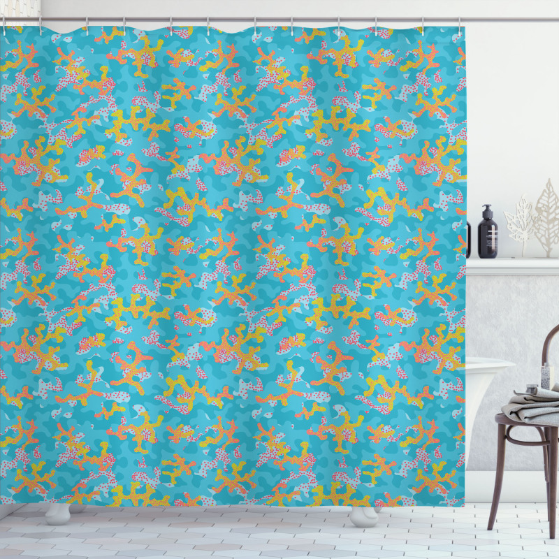 Camouflage Natural Shapes Shower Curtain