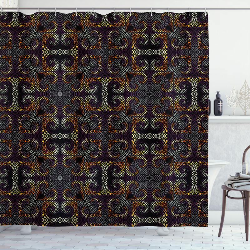 Irregular Mosaic Inspired Shower Curtain