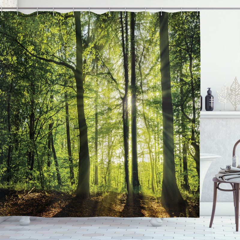 Sunny Forest Springtime Shower Curtain