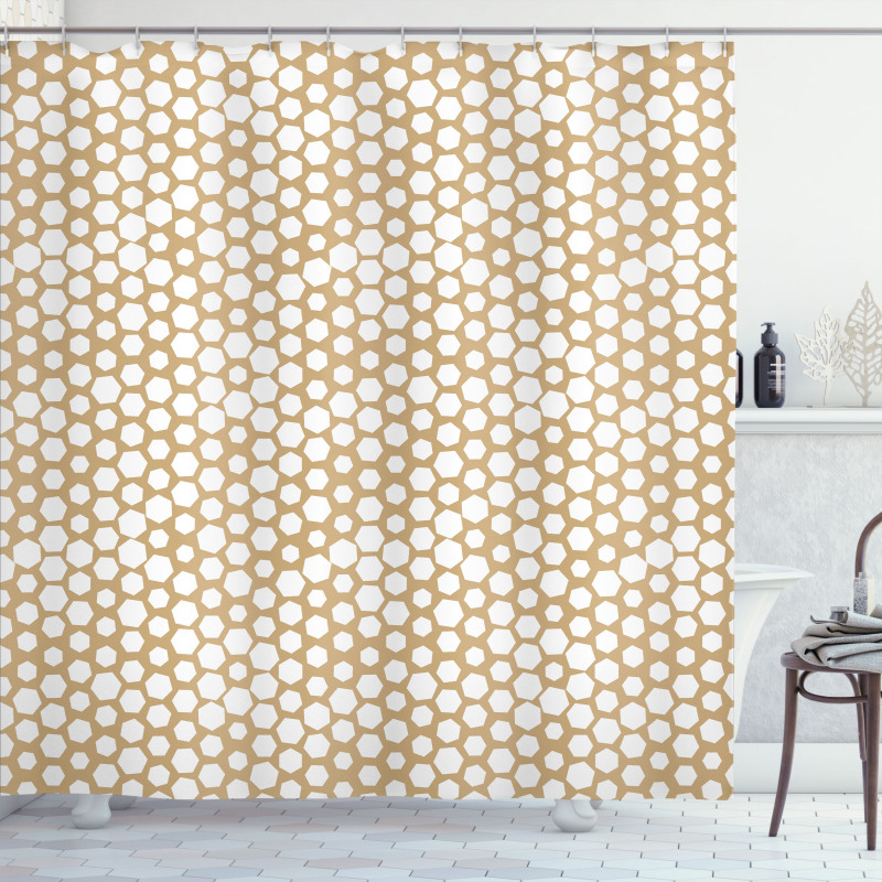 Geometry Hexagon Motifs Shower Curtain