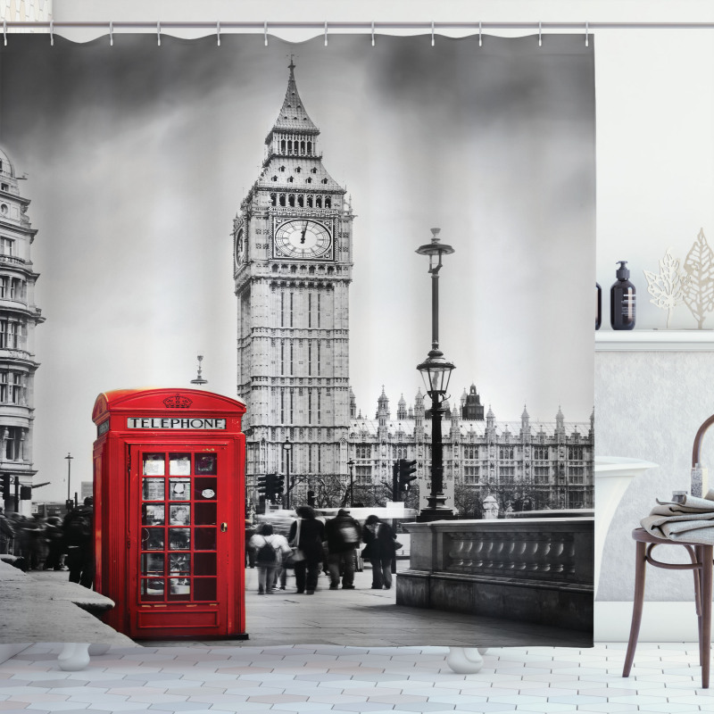 Telephone Booth Big Ben Shower Curtain