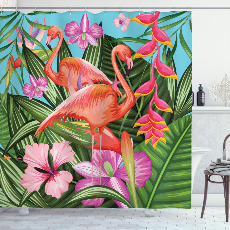 Hibiscus Tropic Flower Shower Curtain