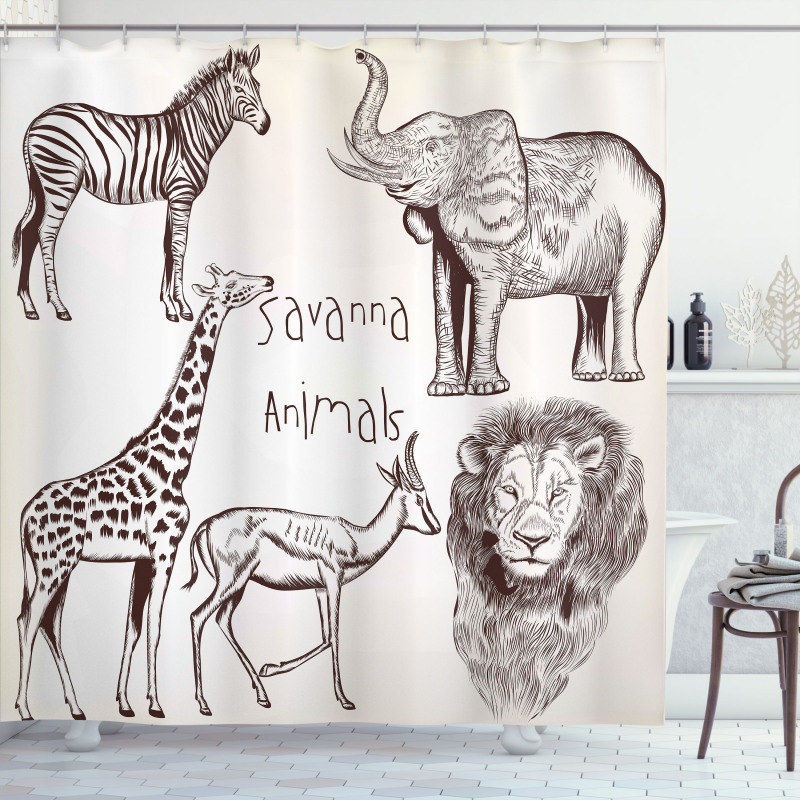 Wild Lion Zebras Shower Curtain