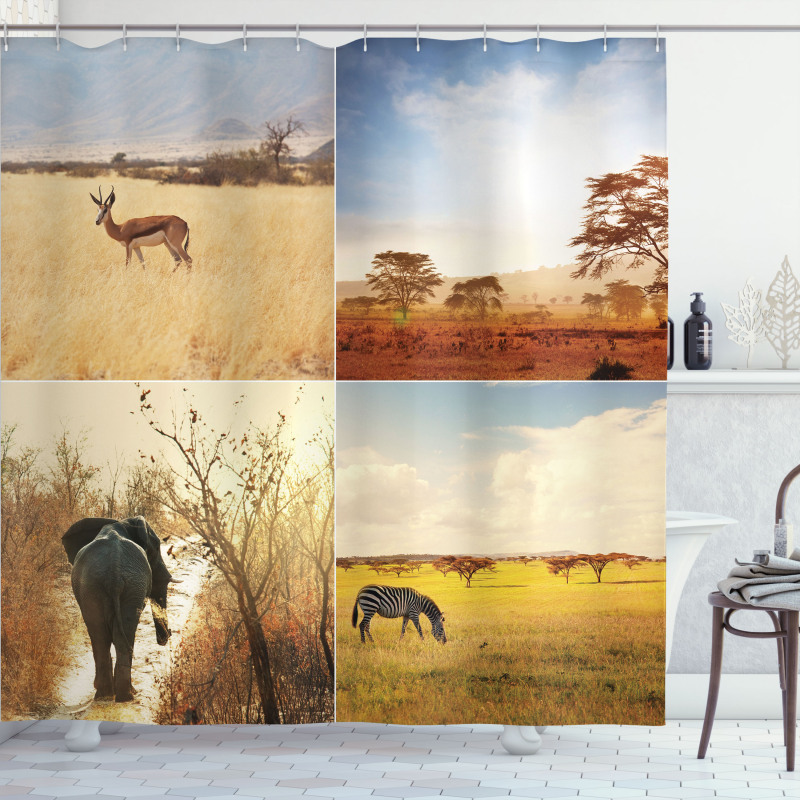 Wild Savannah Animal Shower Curtain