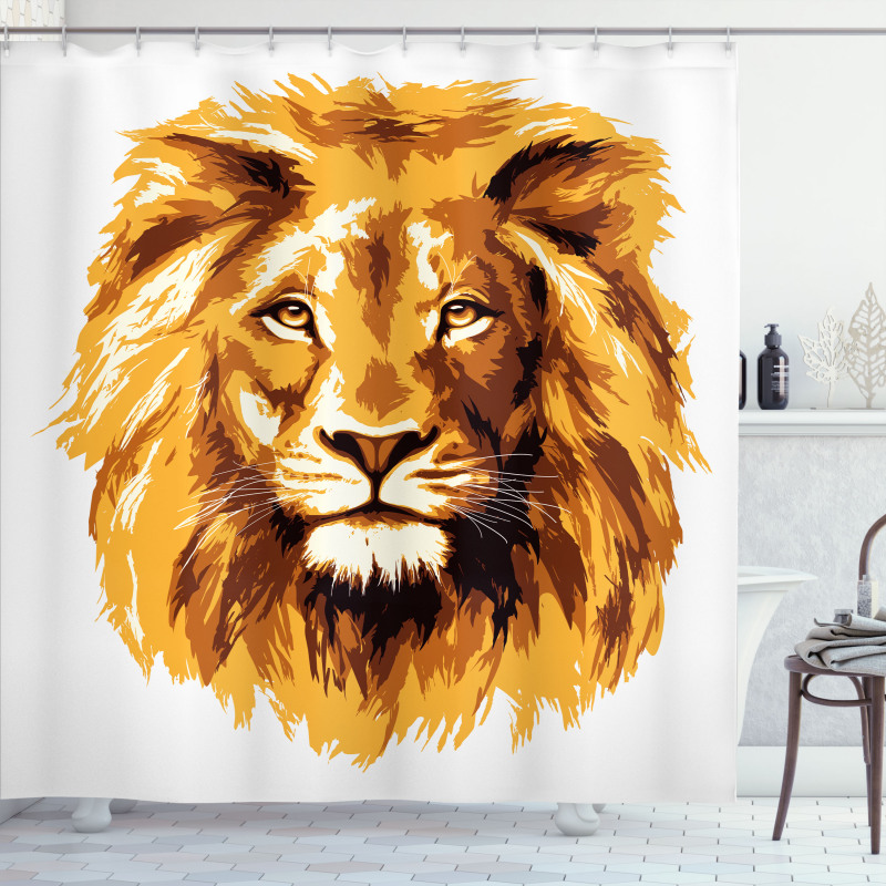 Tropics Safari Lion Art Shower Curtain