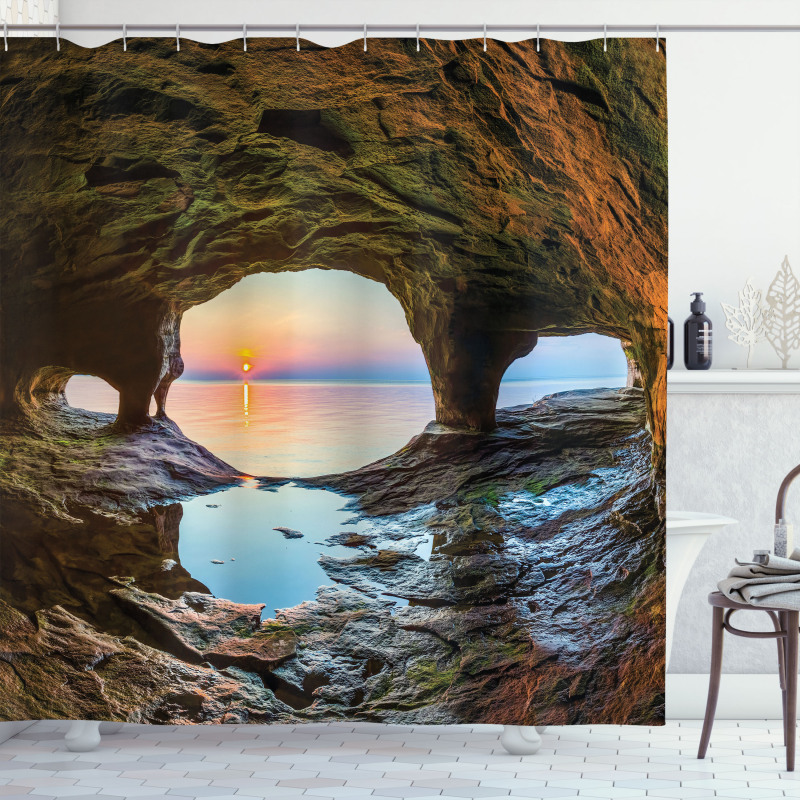 Big Grotto by the Sea Shower Curtain