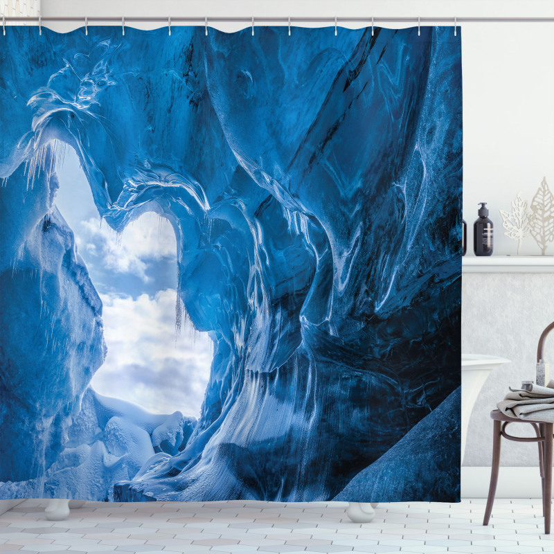 Glacier Frozen Cave Shower Curtain