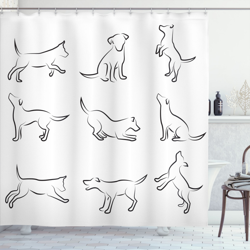Digital Puppy Dog Shower Curtain