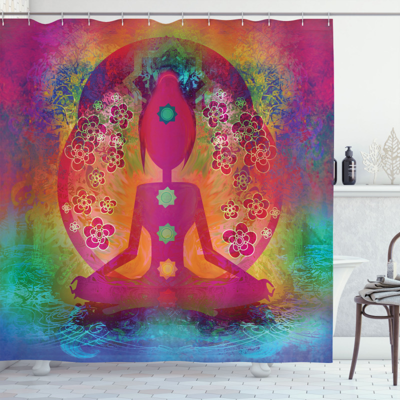 Mystic Chakra Ancient Theme Shower Curtain